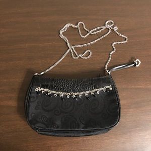 Y2K Satin mini purse silver chain